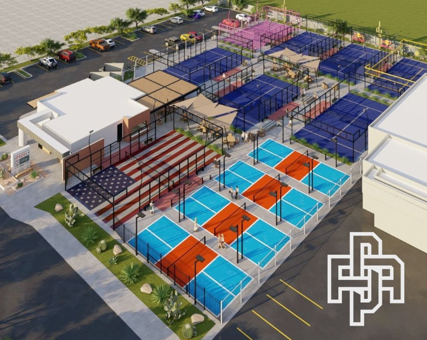 Bird's eye view of Padel Alley (shows their courts)