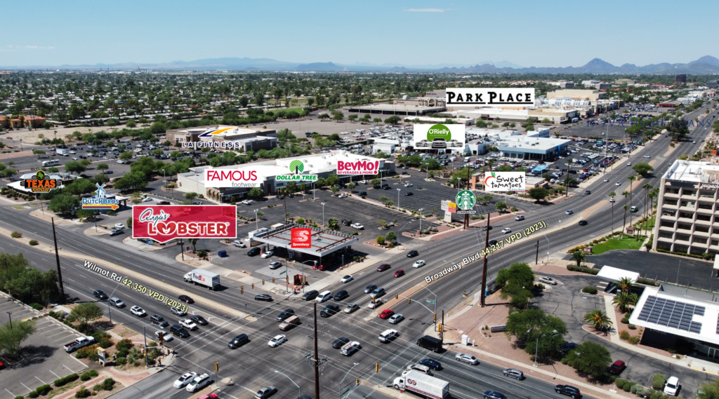 Aerial of Wilmot Place Shopping Center 