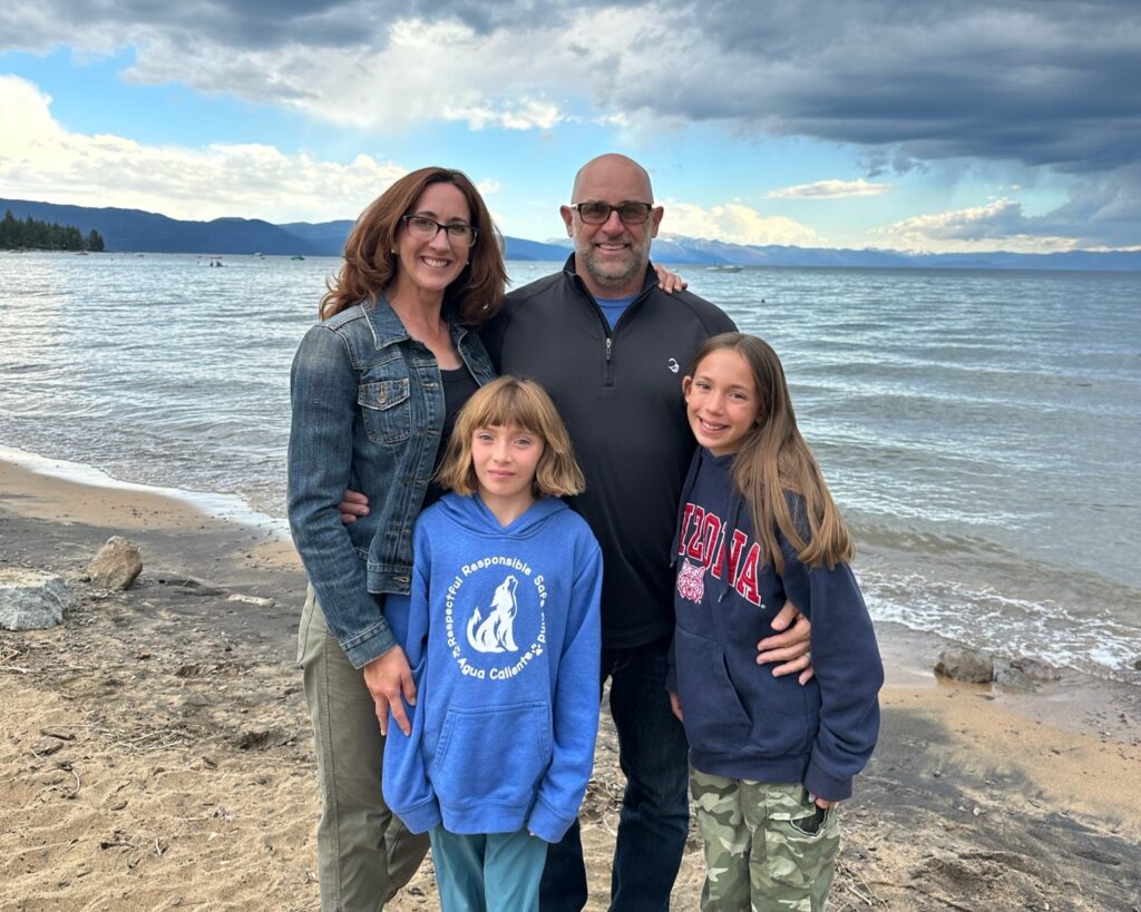 Bobby with his wife, Kate, and their two daughters