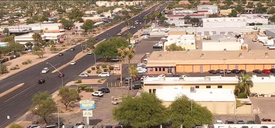 Aerial view at 22nd Street & Pantano, Tucson